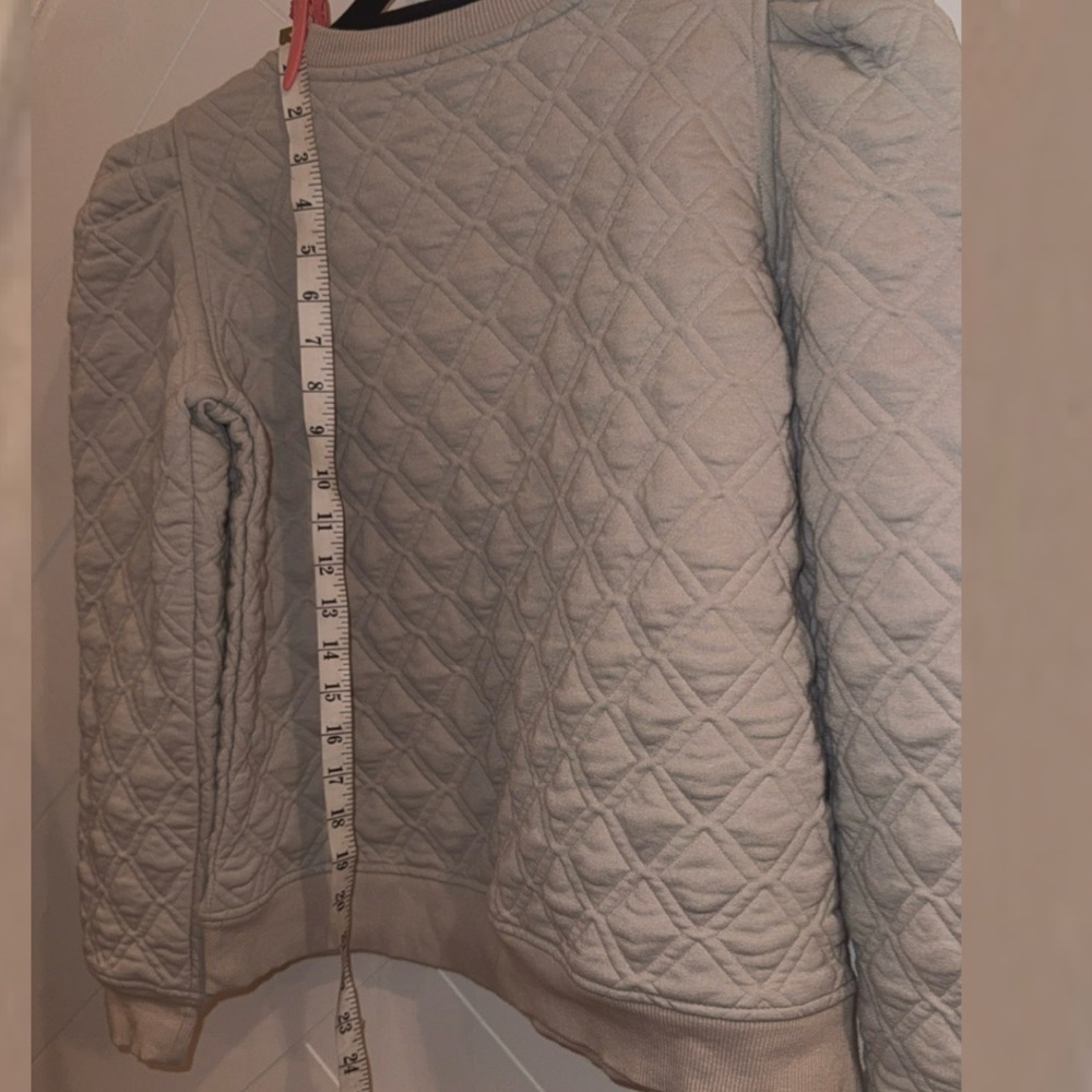TUCKERNUCK Sport Tan Puff Sleeve Campbell Pullover Small light khaki rare color - Picture 7 of 9
